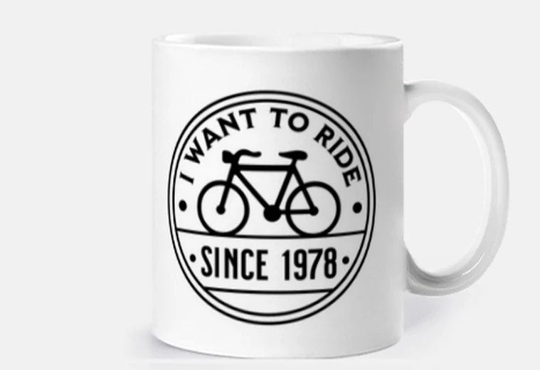 Tazza voglio ride bicicletta tazza , queen, 1978, ciclismo, ciclista, rock, test, test, test, test