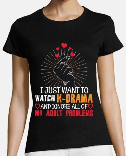T-shirt voglio solo guardare kdrama coreano cuo