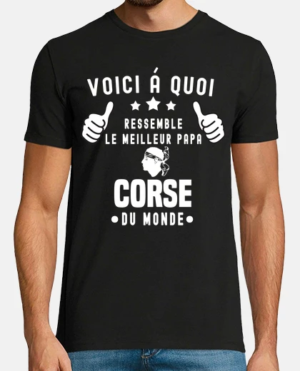 Tee-shirt voici meilleur papa corse tete maure
