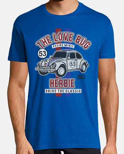 Tee-shirt voiture coccinelle herbie love bug vintage cinéma et télé