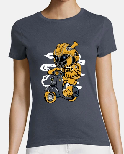 Tee-shirt voiture robot sur scooter vespa