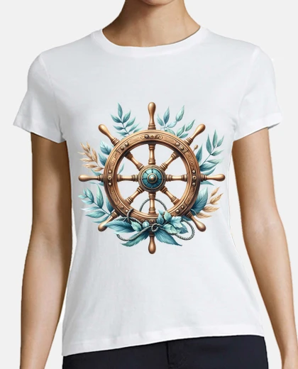 Tee-shirt volant de bateau ancien vintage roue association club course 