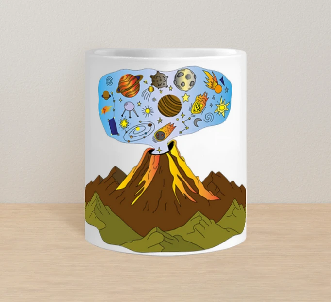 Volcán volcanes despertaron montaña comics taza educativa | laTostadora