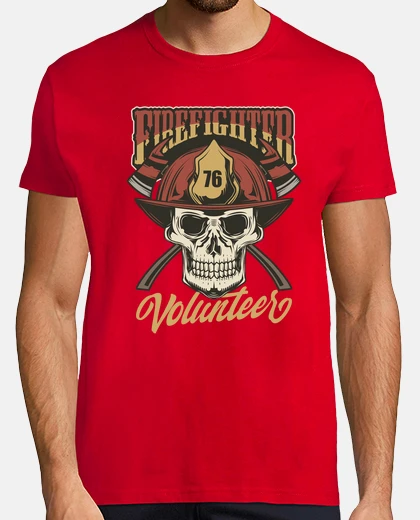 T-shirt volontari di skull vintage t-shirt firemen
