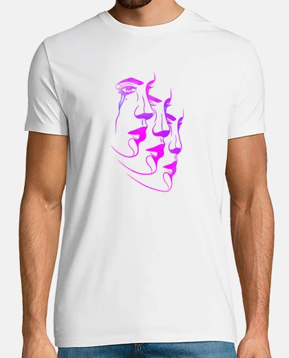 T-shirt volto di donna multi viola