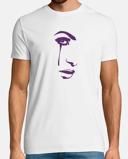 T-shirt volto femminile viola