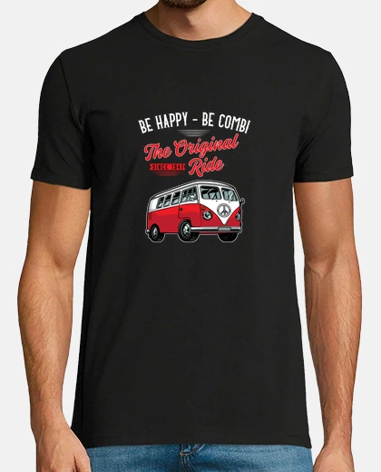 Tee-shirt VW Volkswagen Van - Combi Be Happy