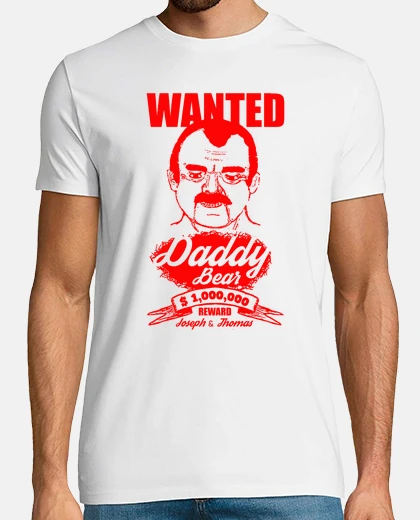 T-shirt wanted daddy orso rosso