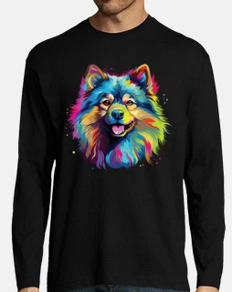Watercolor Colorful Keeshond
