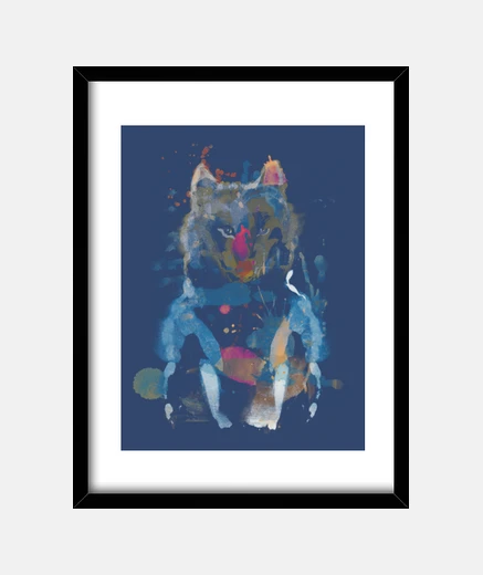 Framed watercolored little foxy