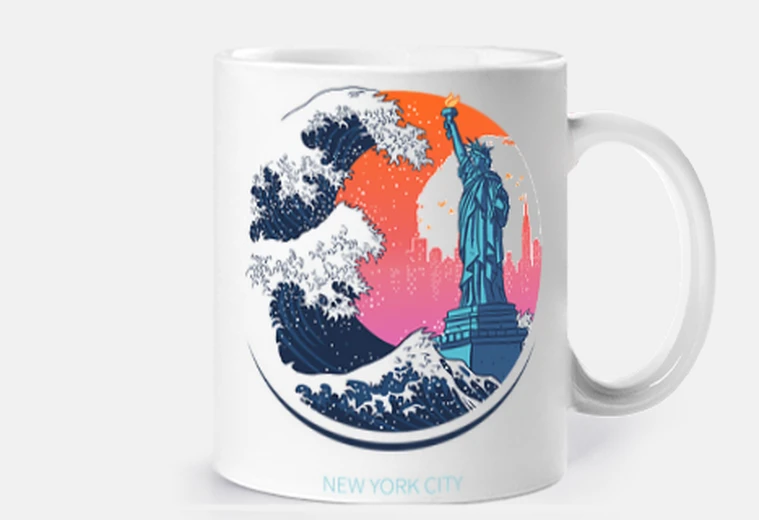 Cup wave statue of liberty