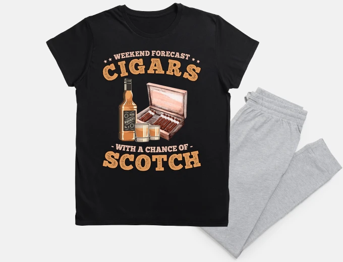 Pyjama weekend forecast cigars and scotch