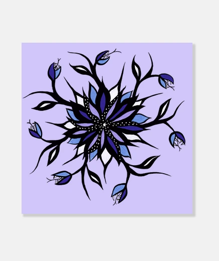 Wall Weird Flower Mandala With Teeth