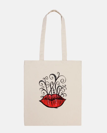 Bag weird lips tattoo style