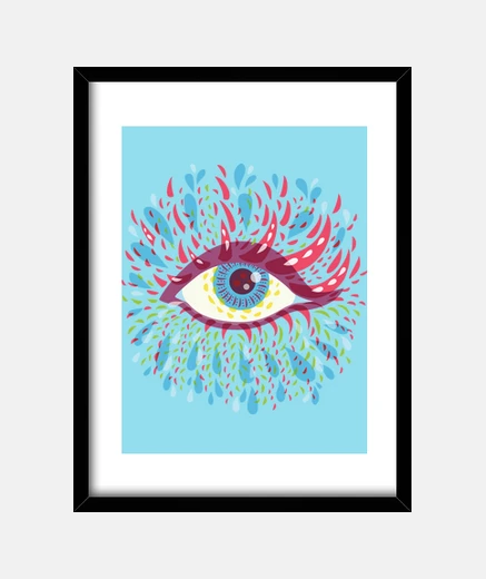 Framed weird psychedelic blue eye