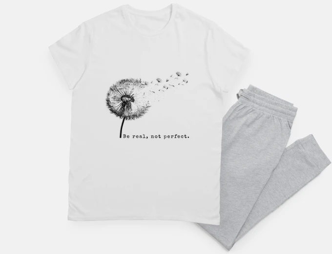 Pyjama wellness inspirational quote , dandelion