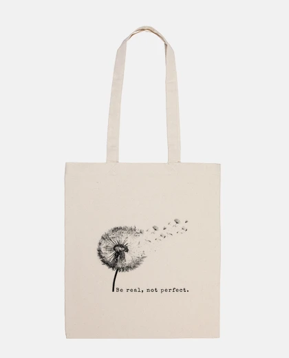 Bag wellness inspirational quote , dandelion
