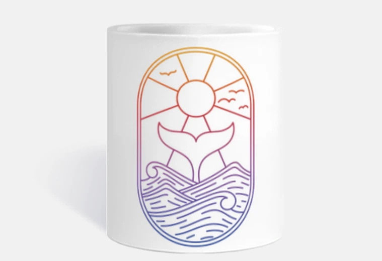 Cup whale, hello - mug