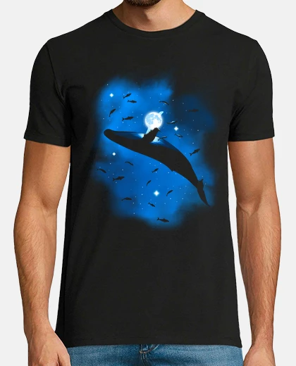T-shirt whale in space