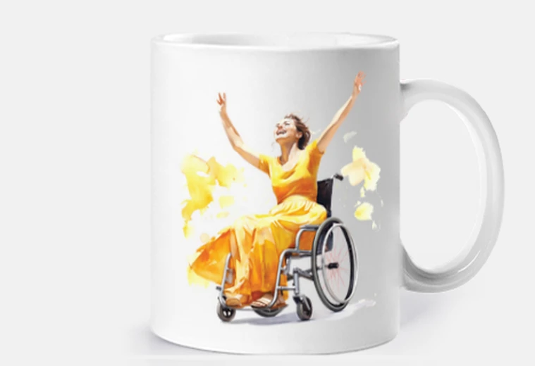Cup wheelchair disabled woman customizable life mug