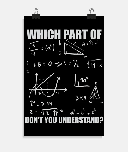 Poster which part funny math teacher design