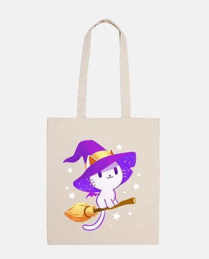 Bolsa White Cat Witch - Pastel Kitty - Magica