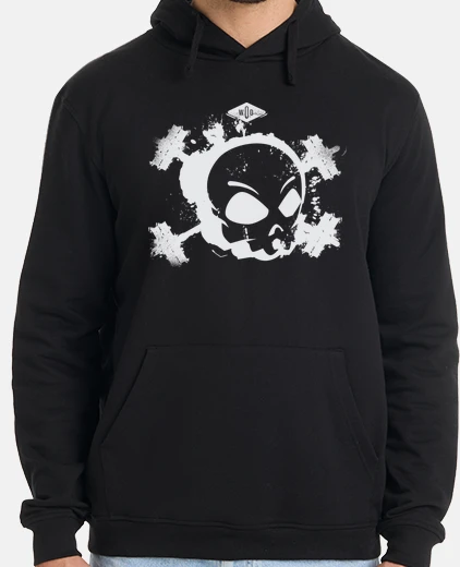 Hoodie white wod skull