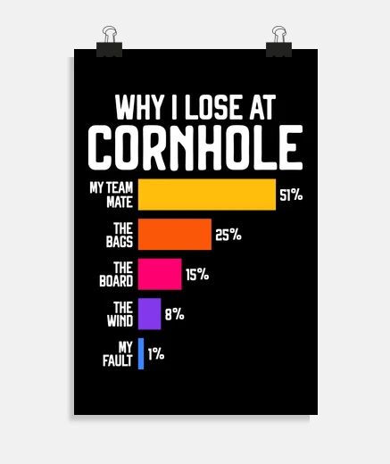 Poster why i lose at cornhole
