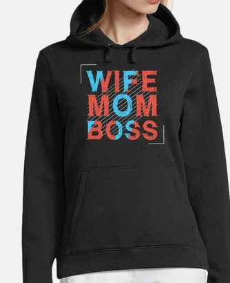 Wife mom boss clearance hoodie