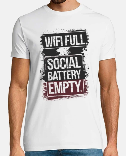 Tee-shirt wifi plein social batterie vide introve