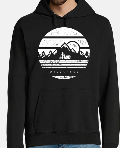 Hoodie wild and free black and white