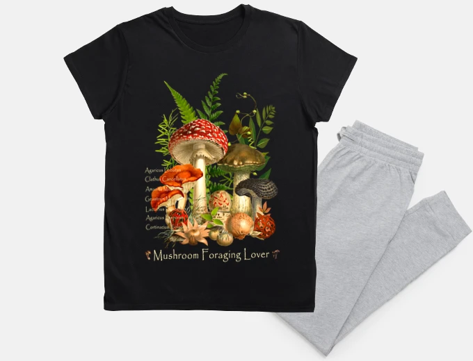 Pyjama wild forest mushrooms