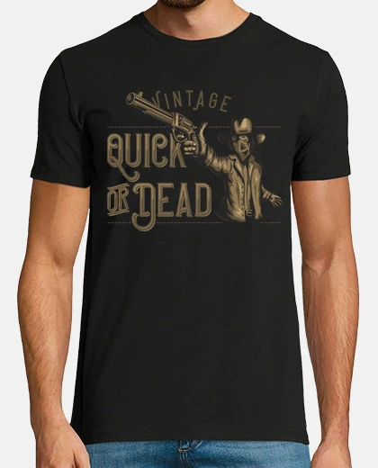T-shirt wild west vintage occidentale vintage pistolero la law cowboy t-shirt