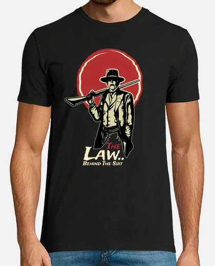 T-shirt wild west vintage occidentale vintage pistolero la law cowboy t-shirt