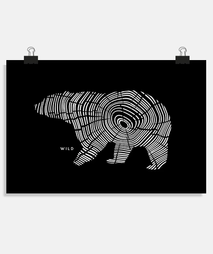 Poster wild wooden bear