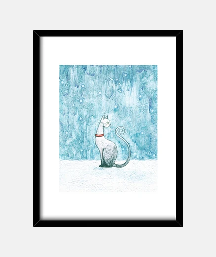 Framed winter cat