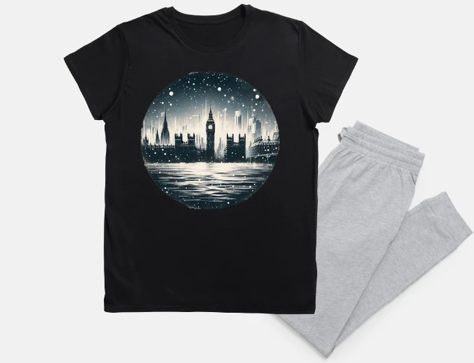 Pyjama Winter London Travel Vintage Logo