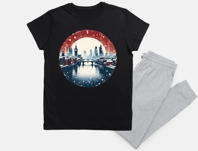 Pyjama Winter London Travel Vintage Logo
