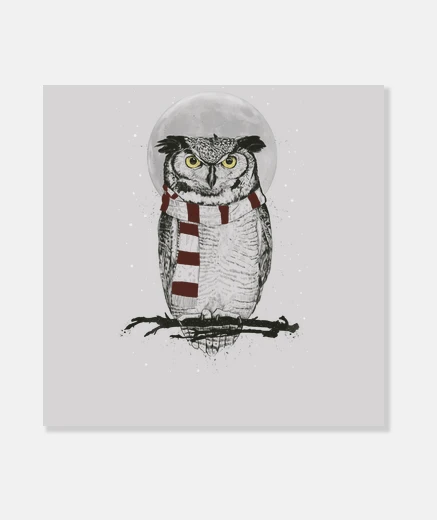 Wall winter owl