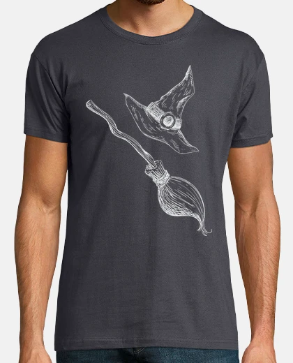 T-shirt witch hat e scopa