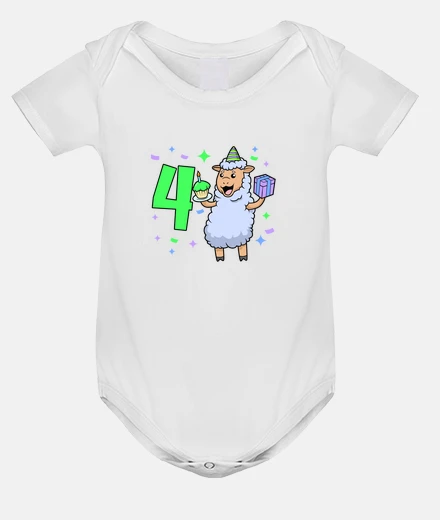 Kids With a sheep   girl birthday 4 years ol