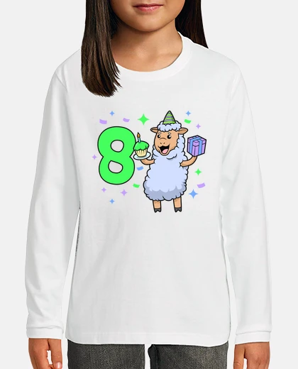 Kids With a sheep   girl birthday 8 years ol