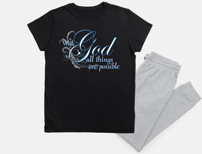 Pyjama with god all things are possible jesus 