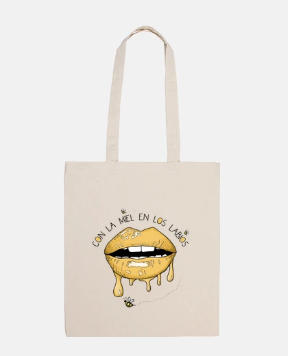 Bag with honey on the lips