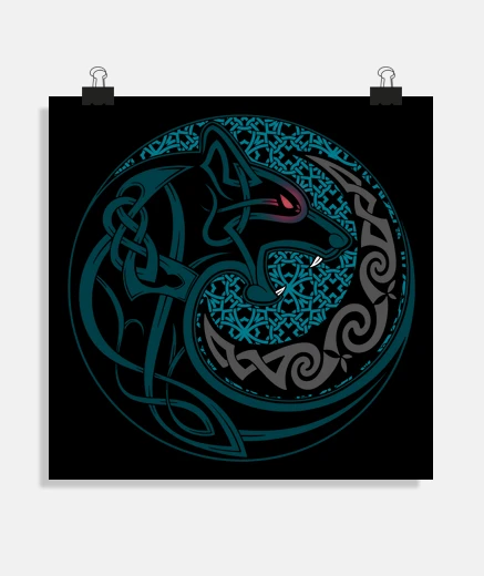 Poster Wolf and Moon