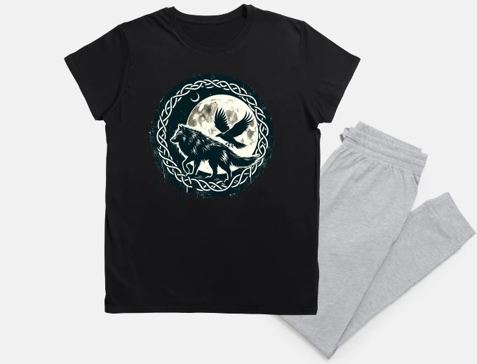 Pyjama Wolf and Raven Celtic