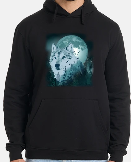 Hoodie wolf full moon