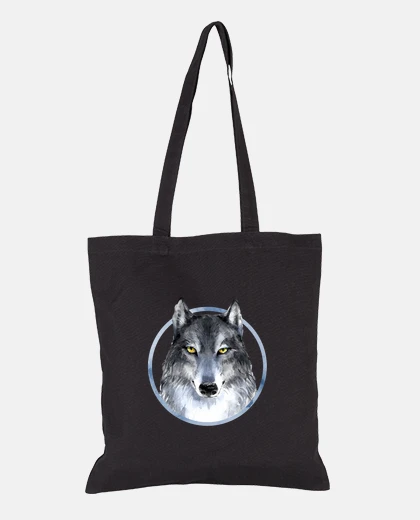 Bag wolf head painting