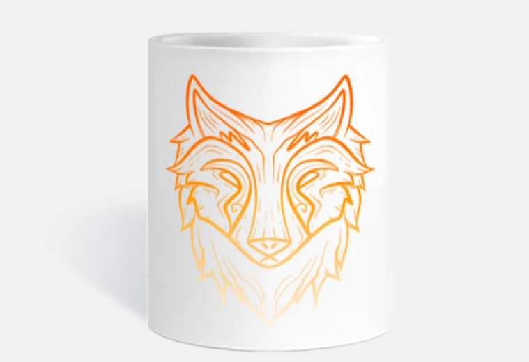 Cup wolf lineart