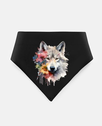Mascotas wolf with flowers portrait pack white association